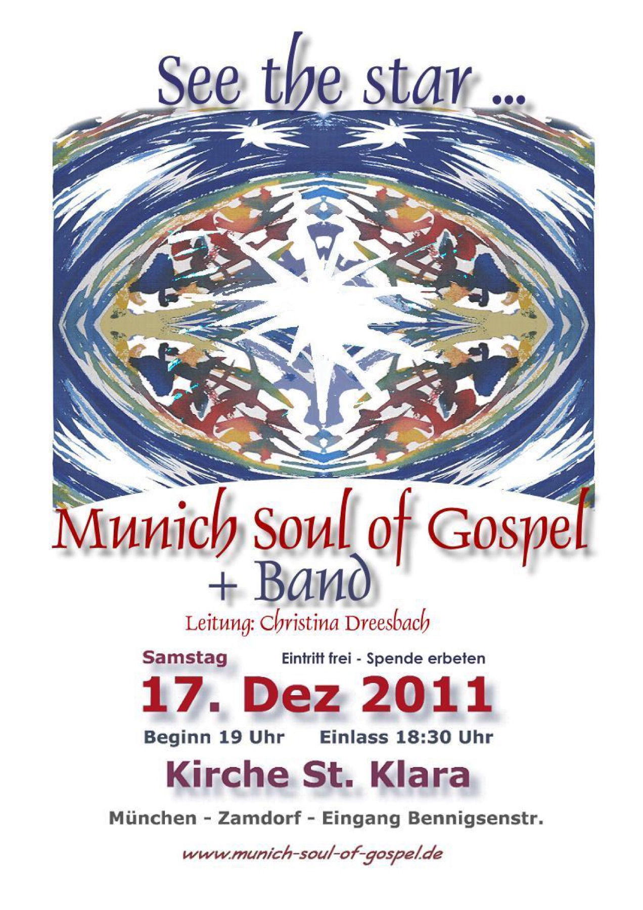 Konzertplakat „See the star …“ vom 17. Dezember 2011 mit einem Sternmotiv